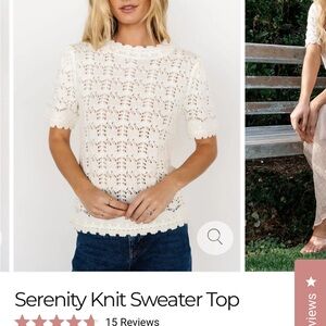 NWT Baltic Born Cream Crew Neck Sweater with Delicate Knit